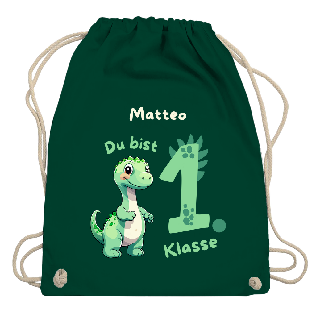 Sportbeutel Schule personalisiert Dinosaurier Junge Turnbeutel 37x46 cm