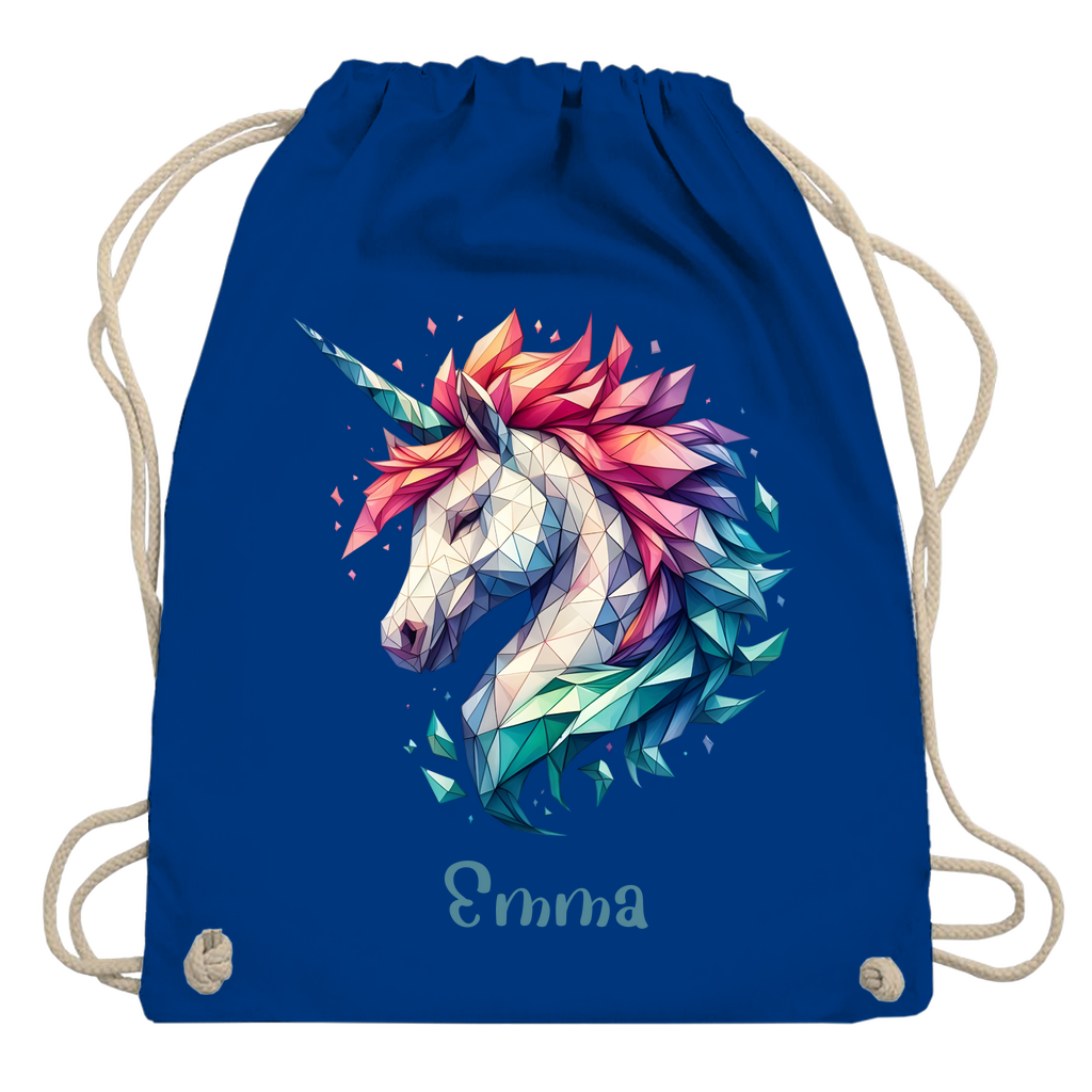 Turnbeutel Einhorn personalisiert mit Wunschname Geschenk Geburtstag