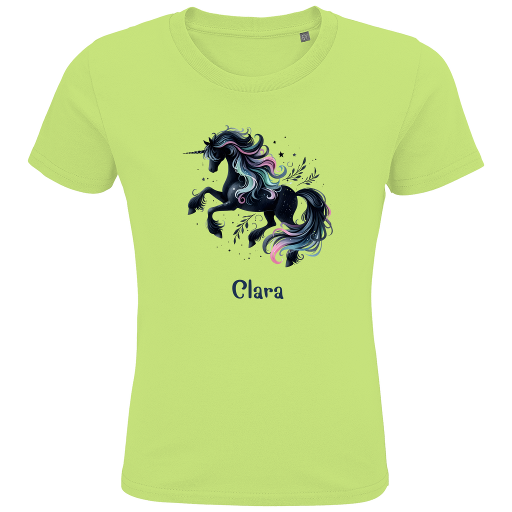 Kids Premium Bio T-Shirt Einhorn personalisiert mit Wunschname Geschenk Geburtstag