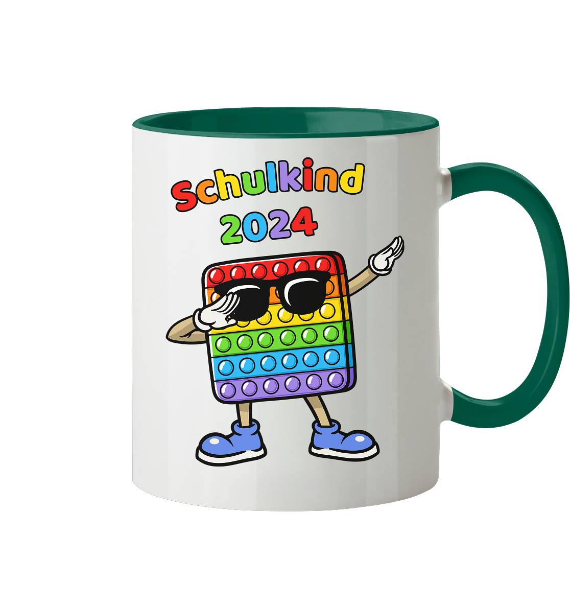 Tasse Schulanfang Pop it Schulkind 2024 Einschulung Junge Mädchen zweifarbig