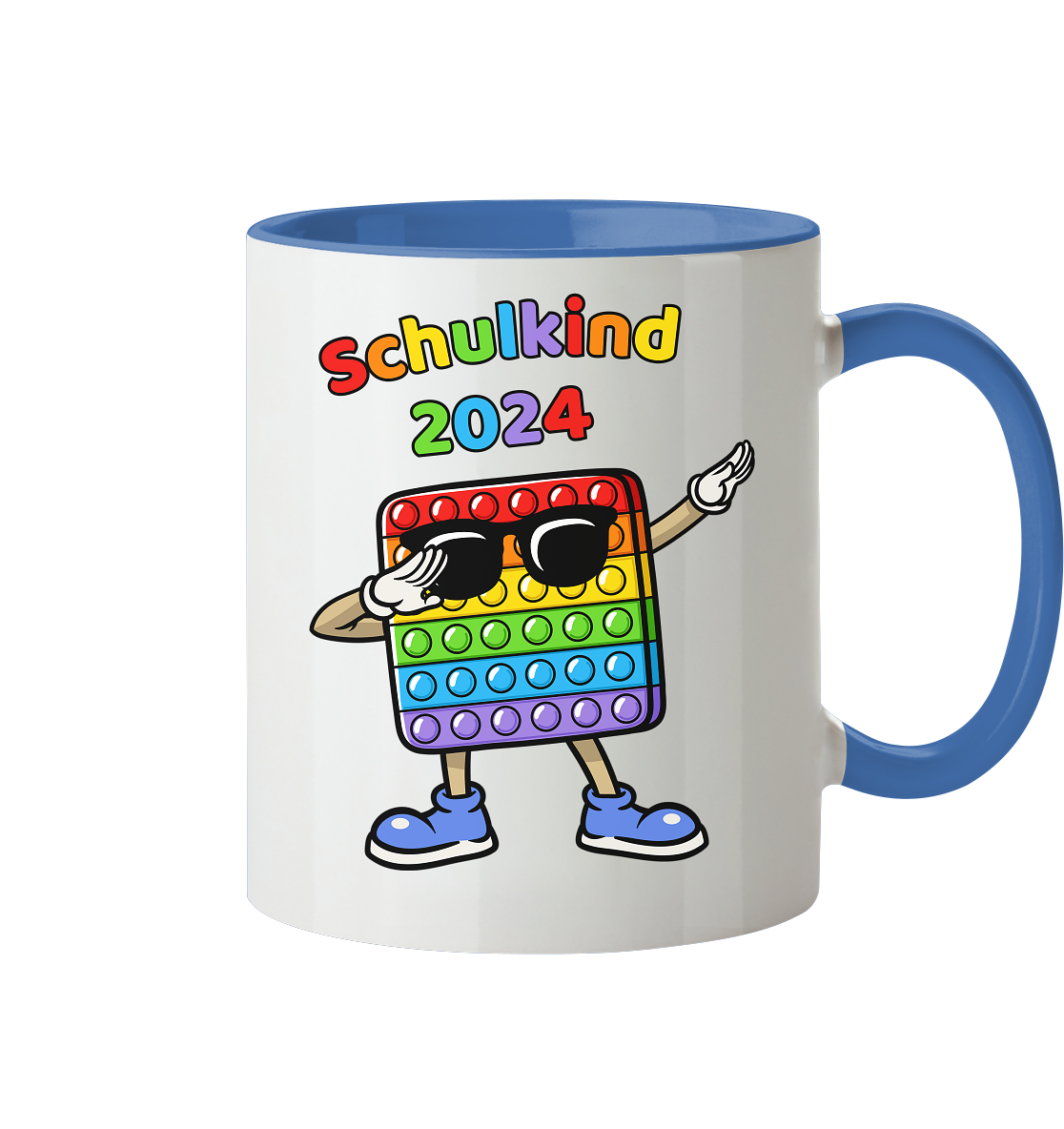 Tasse Schulanfang Pop it Schulkind 2024 Einschulung Junge Mädchen zweifarbig