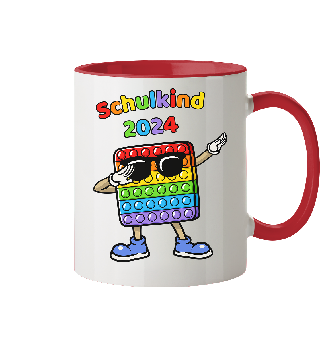 Tasse Schulanfang Pop it Schulkind 2024 Einschulung Junge Mädchen zweifarbig