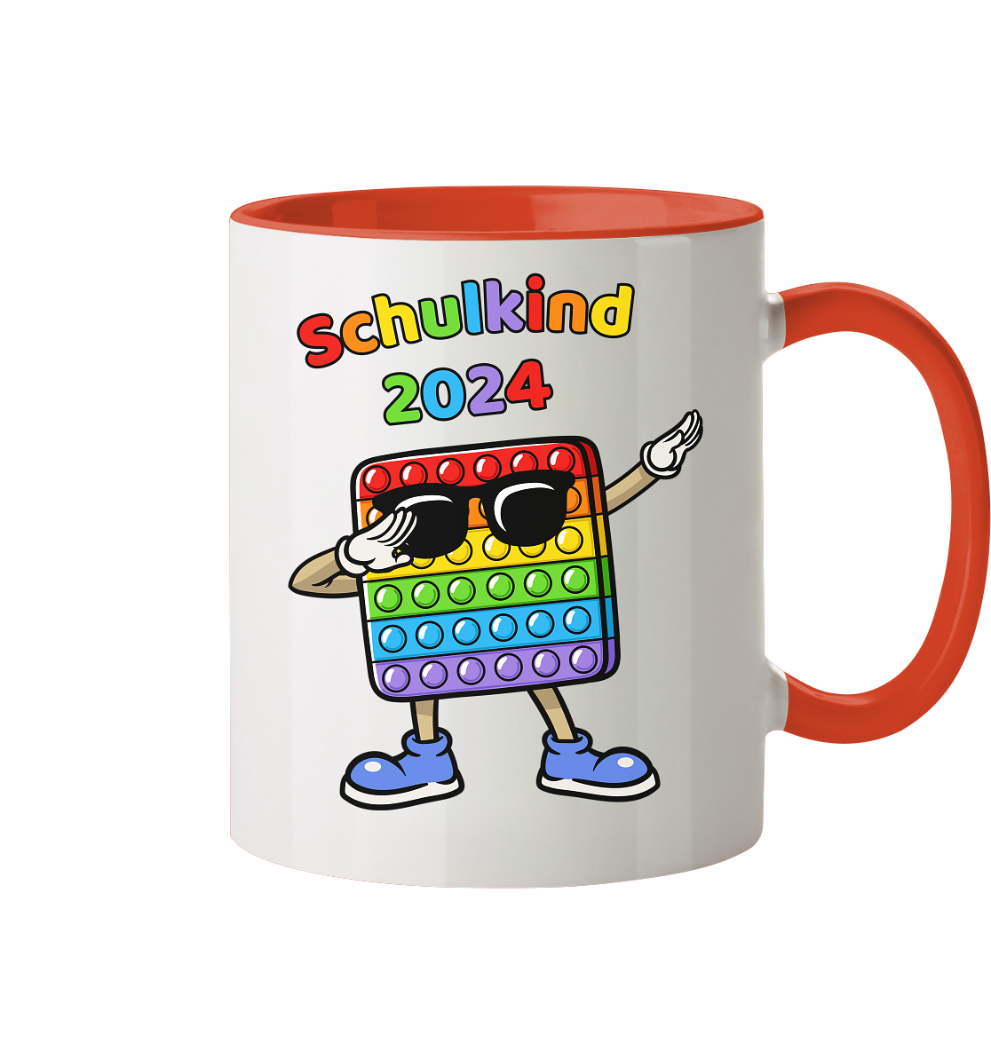 Tasse Schulanfang Pop it Schulkind 2024 Einschulung Junge Mädchen zweifarbig