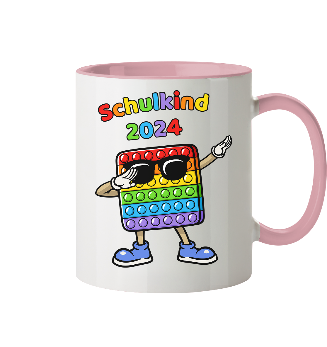 Tasse Schulanfang Pop it Schulkind 2024 Einschulung Junge Mädchen zweifarbig