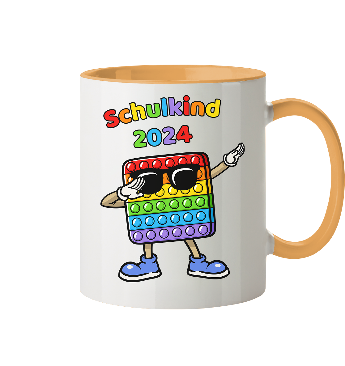 Tasse Schulanfang Pop it Schulkind 2024 Einschulung Junge Mädchen zweifarbig