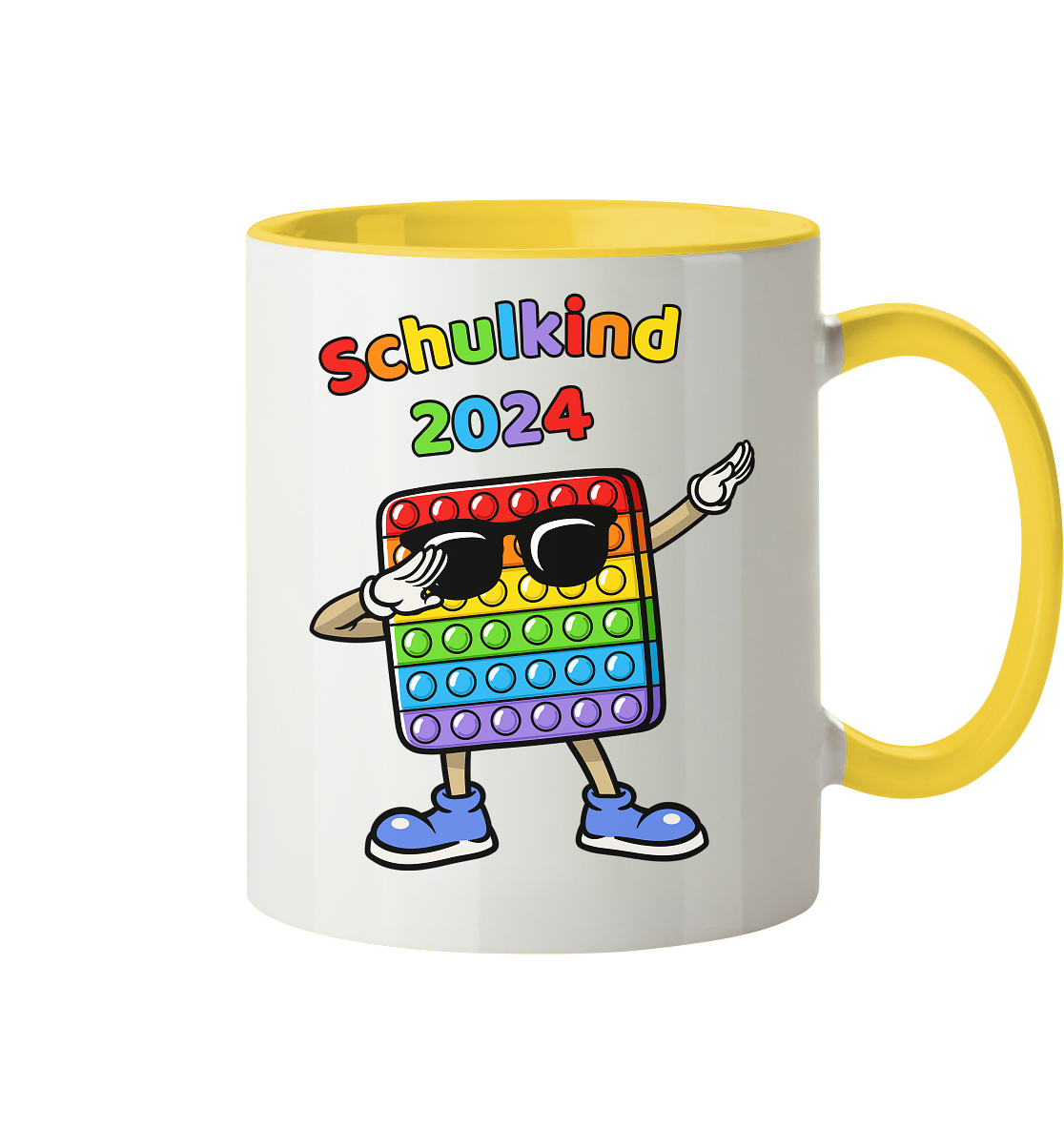 Tasse Schulanfang Pop it Schulkind 2024 Einschulung Junge Mädchen zweifarbig