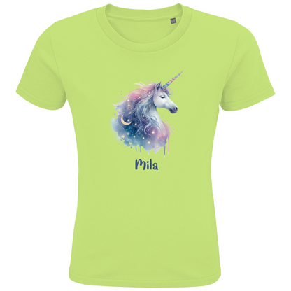 Kids Premium Bio T-Shirt Einhorn personalisiert mit Wunschname Geschenk Geburtstag
