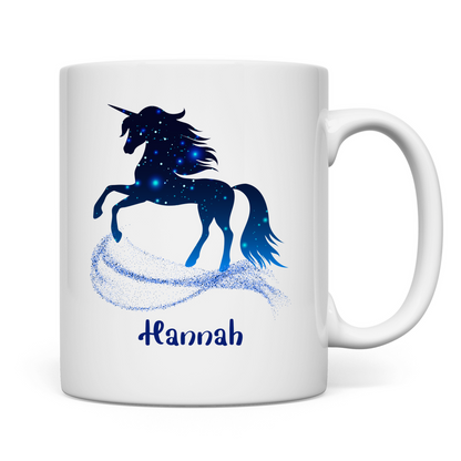 Tasse weiß Einhorn personalisiert mit Wunschname Geschenk Geburtstag