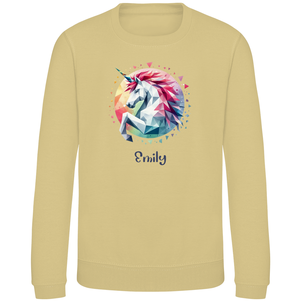 Kinder Sweatshirt Einhorn personalisiert mit Wunschname Geschenk Geburtstag