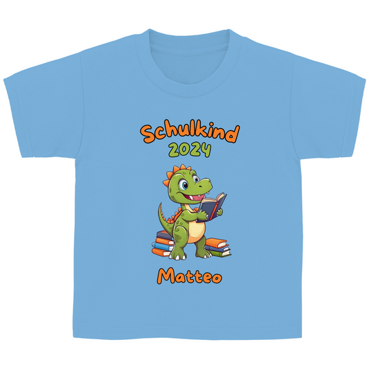 T-Shirt Schulanfang personalisiert Dinosaurier Junge Geschenk Einschulung Schultüte