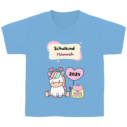 T-Shirt Schulanfang personalisiert Einhorn Mädchen Geschenk Einschulung Schultüte