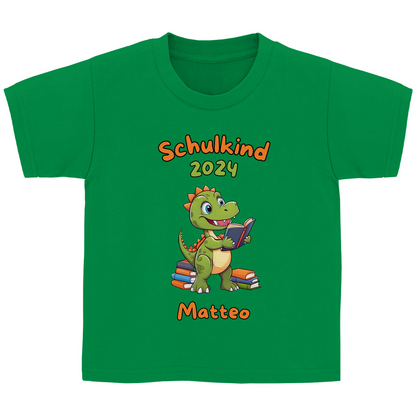 T-Shirt Schulanfang personalisiert Dinosaurier Junge Geschenk Einschulung Schultüte