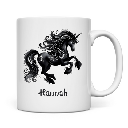 Tasse weiß Einhorn personalisiert mit Wunschname Geschenk Geburtstag