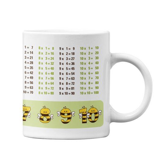 Lerntasse Mathe 1x1 Bienen Zahlen Tasse Lernhilfe Schulkind Junge Mädchen