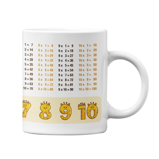 Lerntasse Mathe 1x1 Giraffe Zahlen Tasse Lernhilfe Schulkind Junge Mädchen