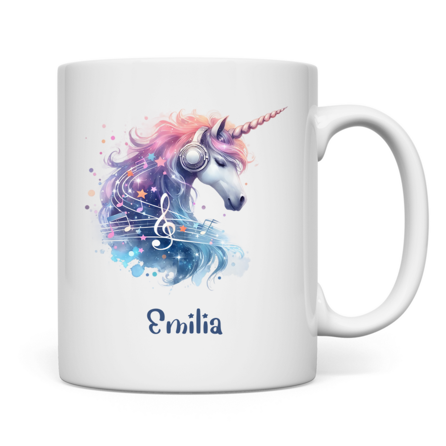 Tasse weiß Einhorn personalisiert mit Wunschname Geschenk Geburtstag