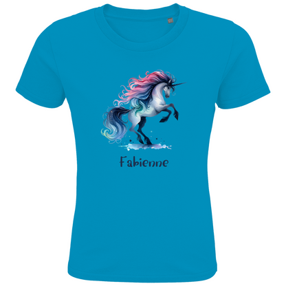 Kids Premium Bio T-Shirt Einhorn personalisiert mit Wunschname Geschenk Geburtstag