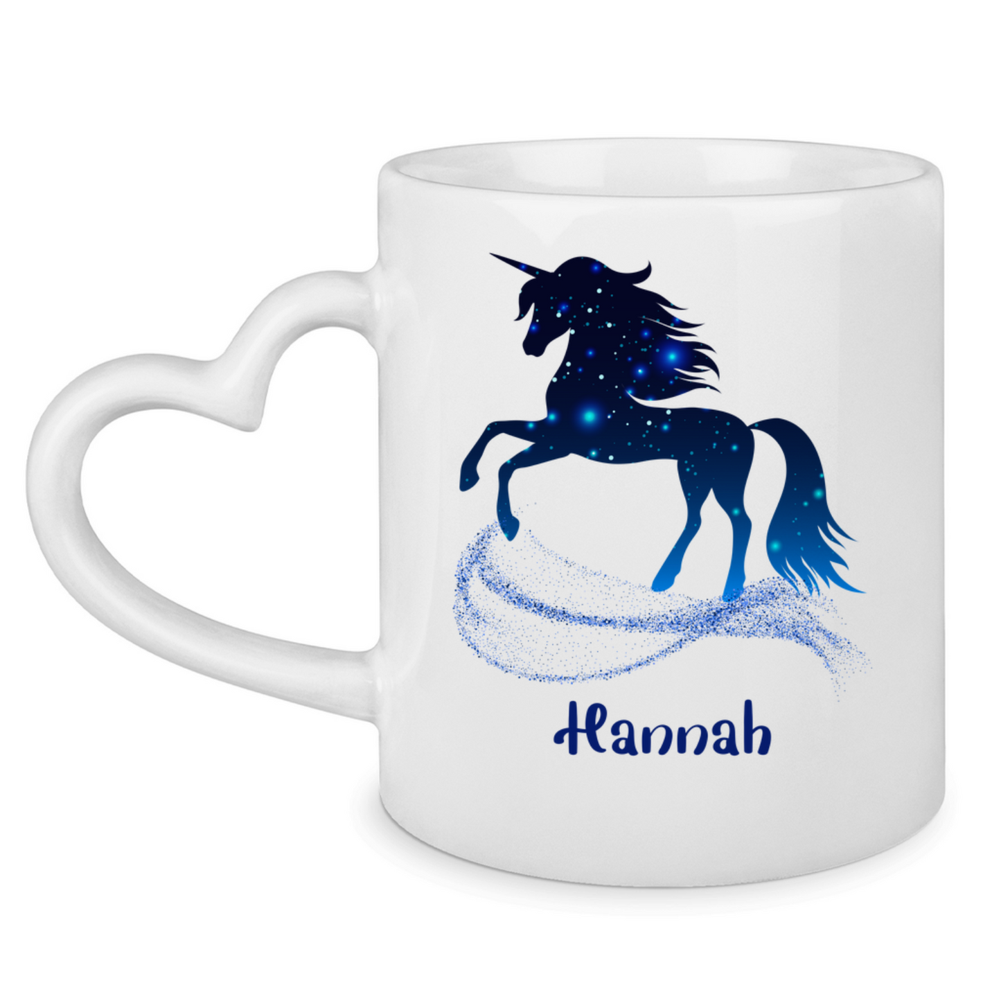 Tasse Herzgriff Einhorn personalisiert mit Wunschname Geschenk Geburtstag