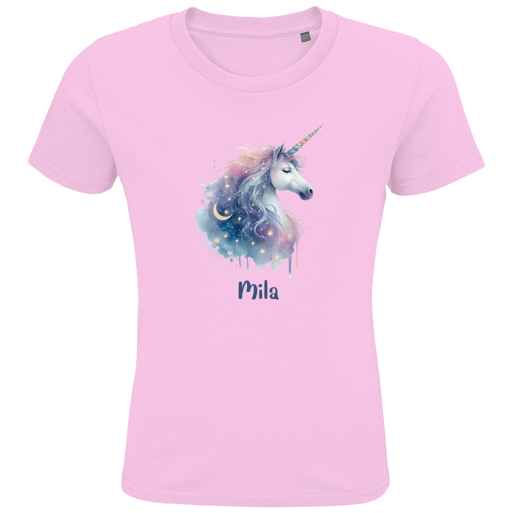 Kids Premium Bio T-Shirt Einhorn personalisiert mit Wunschname Geschenk Geburtstag
