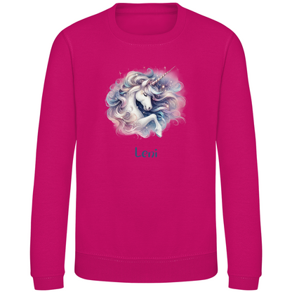 Kinder Sweatshirt Einhorn personalisiert mit Wunschname Geschenk Geburtstag