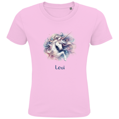 Kids Premium Bio T-Shirt Einhorn personalisiert mit Wunschname Geschenk Geburtstag