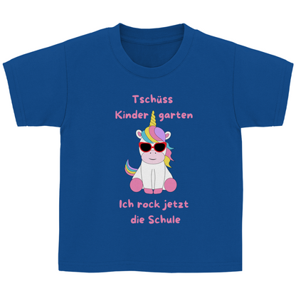 T-Shirt Schulanfang Einhorn Tschüss Kindergarten Mädchen Geschenk Einschulung