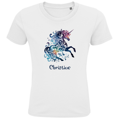 Kids Premium Bio T-Shirt Einhorn personalisiert mit Wunschname Geschenk Geburtstag