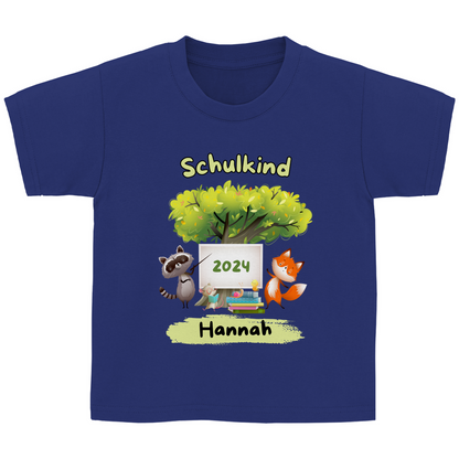 T-Shirt Schulanfang personalisiert Tiere Mädchen Junge Geschenk Einschulung