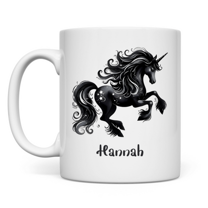 Tasse weiß Einhorn personalisiert mit Wunschname Geschenk Geburtstag