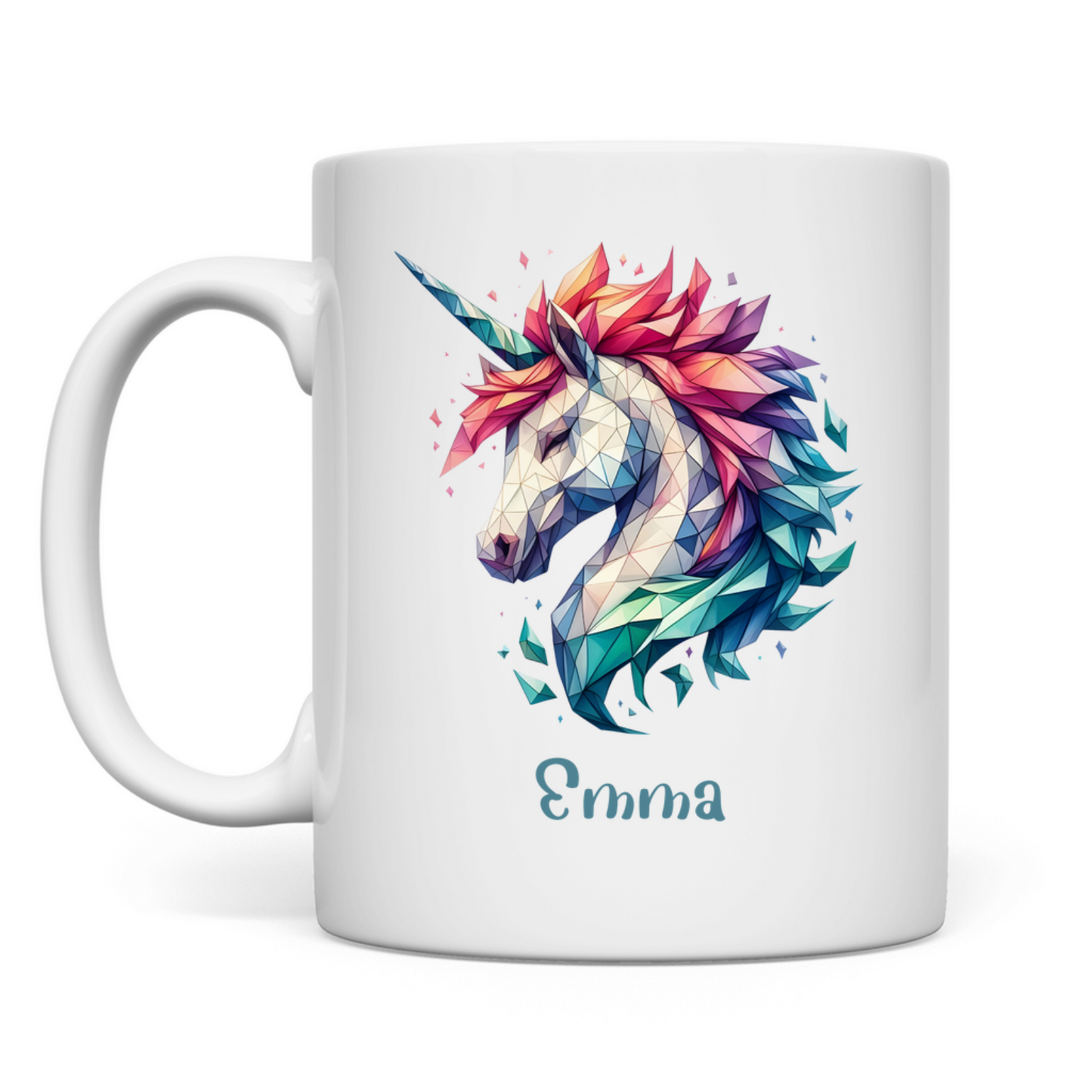 Tasse weiß Einhorn personalisiert mit Wunschname Geschenk Geburtstag