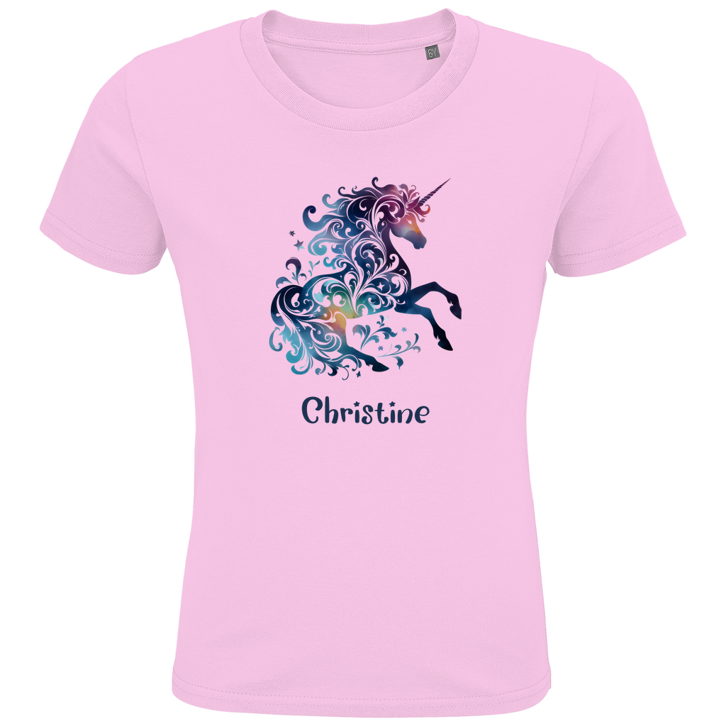 Kids Premium Bio T-Shirt Einhorn personalisiert mit Wunschname Geschenk Geburtstag