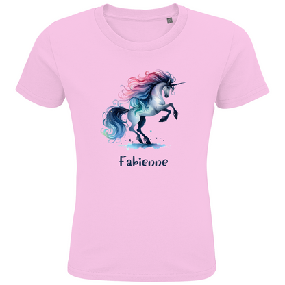 Kids Premium Bio T-Shirt Einhorn personalisiert mit Wunschname Geschenk Geburtstag