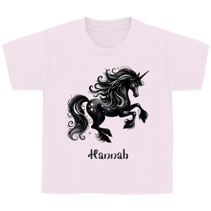 Kinder Basic T-Shirt Einhorn personalisiert mit Wunschname Geschenk Geburtstag