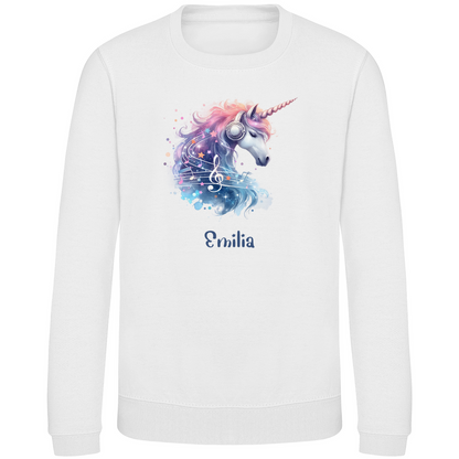 Kinder Sweatshirt Einhorn personalisiert mit Wunschname Geschenk Geburtstag