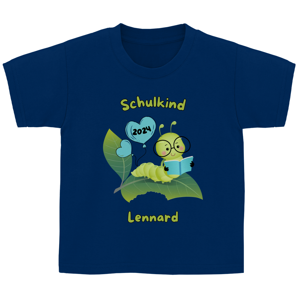 T-Shirt Schulanfang personalisiert Bücherwurm Mädchen Junge Geschenk Einschulung