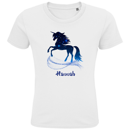 Kids Premium Bio T-Shirt Einhorn personalisiert mit Wunschname Geschenk Geburtstag