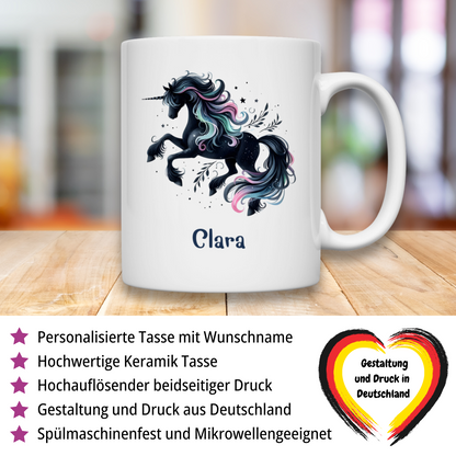 Tasse weiß Einhorn personalisiert mit Wunschname Geschenk Geburtstag