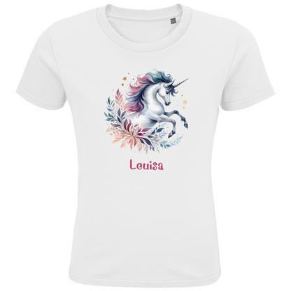 Kids Premium Bio T-Shirt Einhorn personalisiert mit Wunschname Geschenk Geburtstag