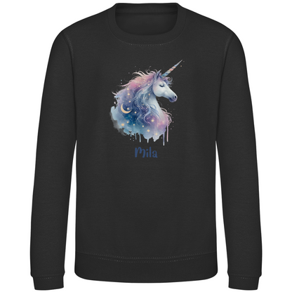 Kinder Sweatshirt Einhorn personalisiert mit Wunschname Geschenk Geburtstag