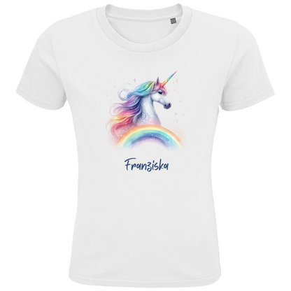 Kids Premium Bio T-Shirt Einhorn personalisiert mit Wunschname Geschenk Geburtstag