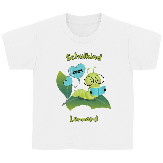 T-Shirt Schulanfang personalisiert Bücherwurm Mädchen Junge Geschenk Einschulung