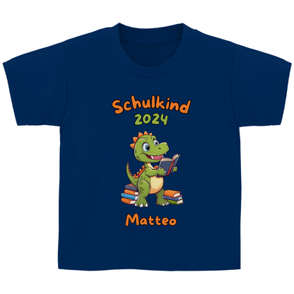 T-Shirt Schulanfang personalisiert Dinosaurier Junge Geschenk Einschulung Schultüte