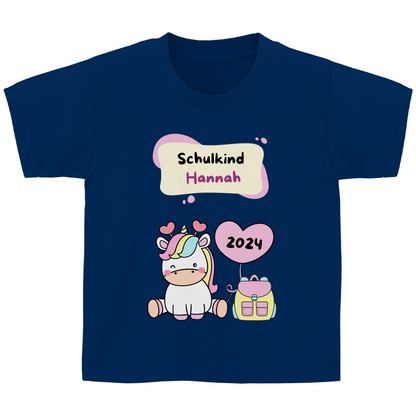 T-Shirt Schulanfang personalisiert Einhorn Mädchen Geschenk Einschulung Schultüte
