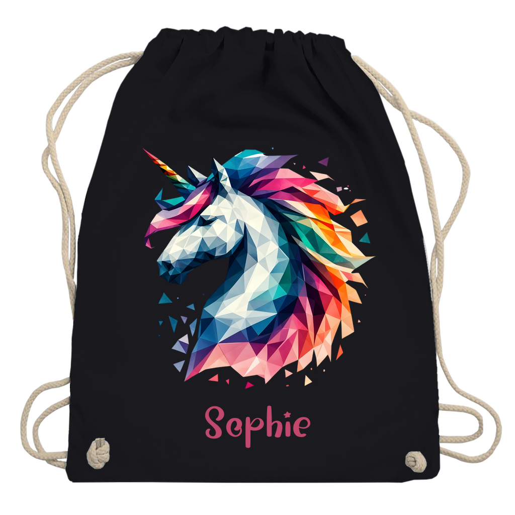 Turnbeutel Einhorn personalisiert mit Wunschname Geschenk Geburtstag