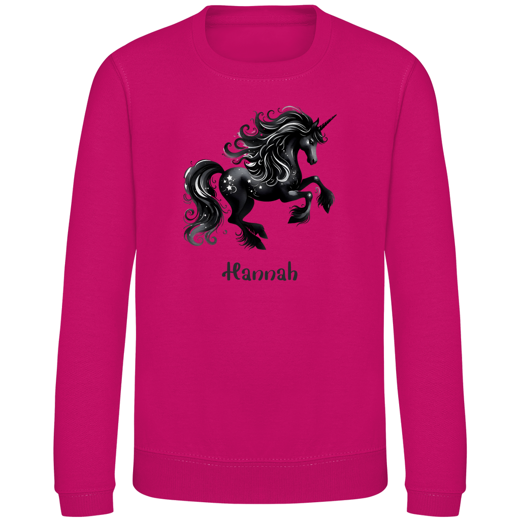 Kinder Sweatshirt Einhorn personalisiert mit Wunschname Geschenk Geburtstag