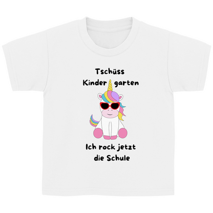 T-Shirt Schulanfang Einhorn Tschüss Kindergarten Mädchen Geschenk Einschulung