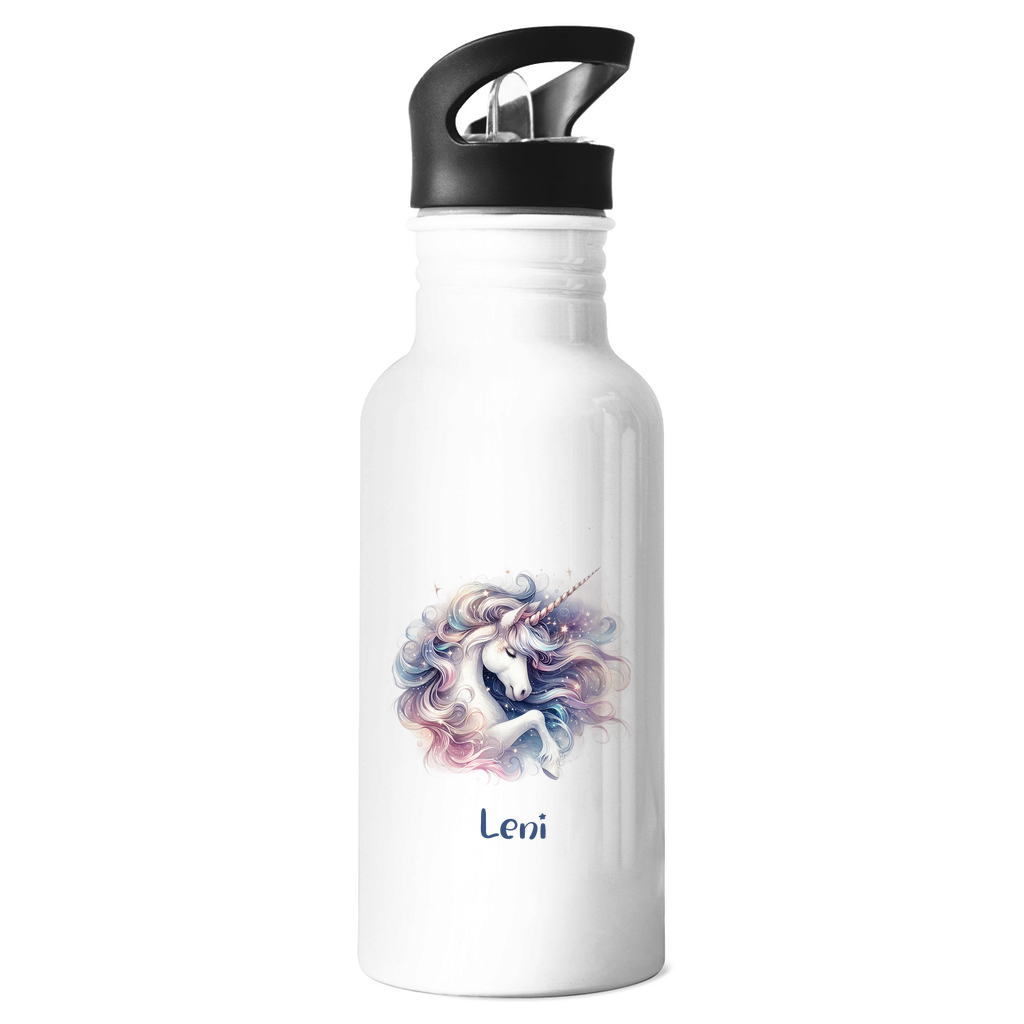 Edelstahl Trinkflasche Einhorn personalisiert mit Wunschname Geschenk Geburtstag