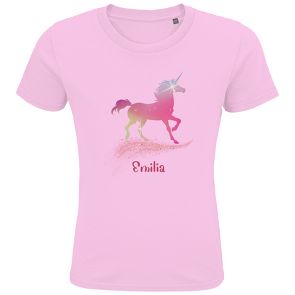 Kids Premium Bio T-Shirt Einhorn personalisiert mit Wunschname Geschenk Geburtstag