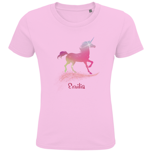 Kids Premium Bio T-Shirt Einhorn personalisiert mit Wunschname Geschenk Geburtstag