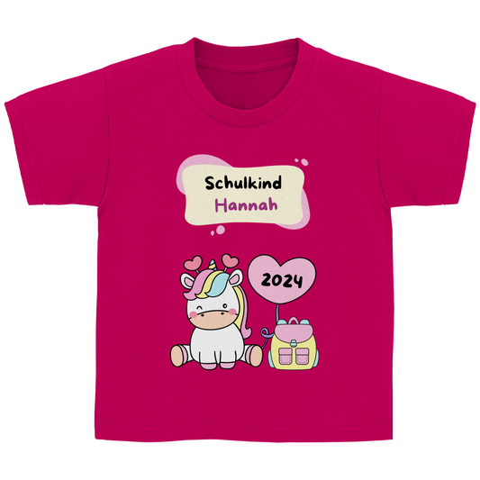 T-Shirt Schulanfang personalisiert Einhorn Mädchen Geschenk Einschulung Schultüte